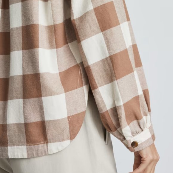 LIKE NEW Everlane Organic Cotton Flannel Popover Shirt Gingham - Picture 4 of 7